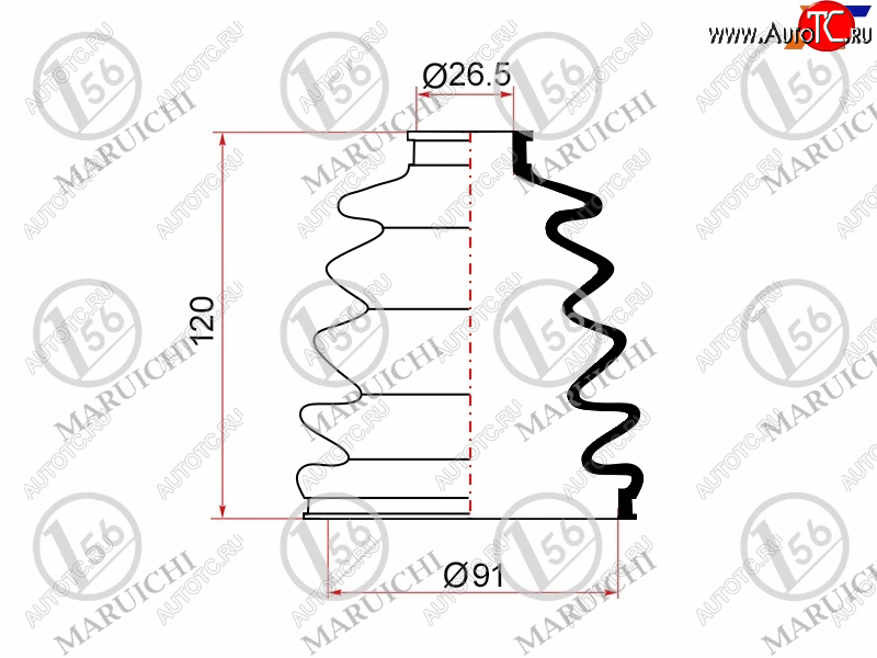 1 189 р. Пыльник ШРУСа наружный MITSUBISHI PAJERO V6070# 99-06 MARUICHI 02-162  с доставкой в г. Керчь