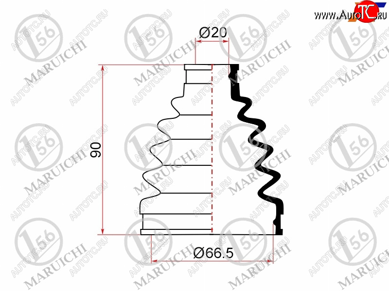 629 р. Пыльник ШРУСа наружный TOYOTA PASSO KGC1# QNC10 1KRFEMITSUBISHI PAJERO MINI H58A H53 58A MARUICHI 02-167  с доставкой в г. Керчь