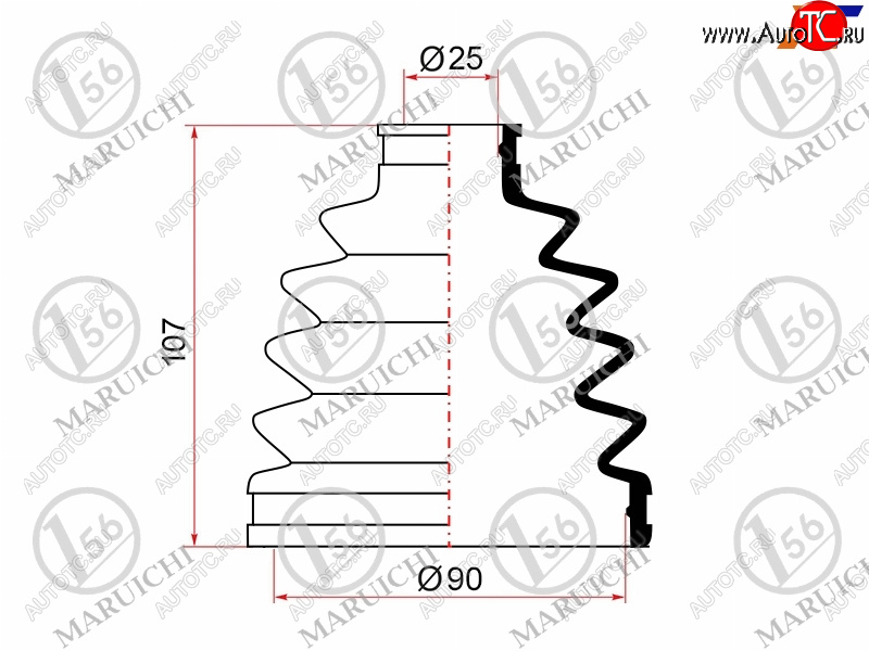649 р. Пыльник ШРУСа наружный TOYOTA CAMRY ACV4# 06-09RAV4 ACA2# 2AZFE 03-05IPSUM ACM2# 01-09HONDA ACCOR MARUICHI 02-164  с доставкой в г. Керчь