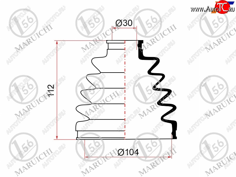 1 199 р. Пыльник наружный FR TOYOTA LAND CRUISER PRADO GRJ12#KDJ120KZJ120LJ12#RZJ12#TRJ12# 04-10 1GRFE MARUICHI 02-183  с доставкой в г. Керчь