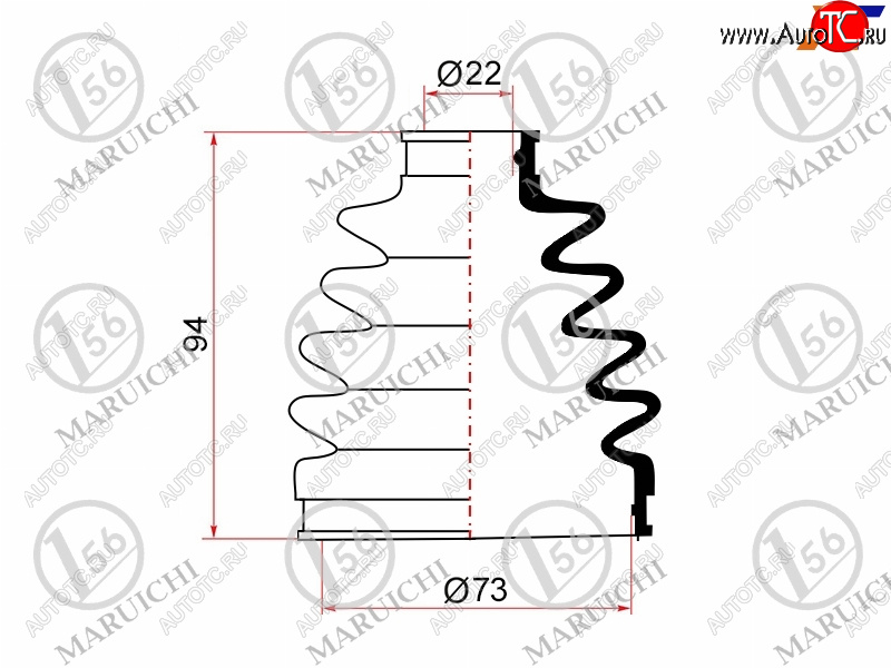 669 р. Пыльник ШРУСа наружный SUBARU FORESTER SH 07-13 MARUICHI 02-182  с доставкой в г. Керчь