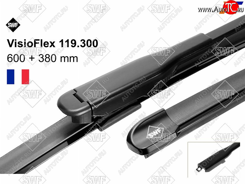 2 699 р. Комплект щеток стеклоочистителя 600мм+380мм NISSAN QASHQAI 06-14                                     SWF 119300  с доставкой в г. Керчь