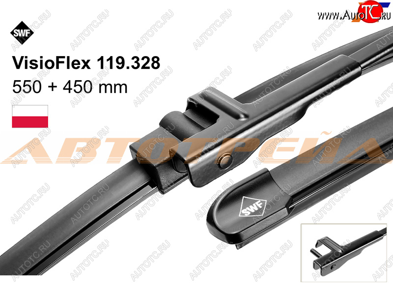 2 059 р. Комплект щеток стеклоочистителя 550мм+450мм OPEL ASTRA H 04-14                                       SWF 119328  с доставкой в г. Керчь