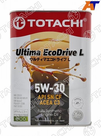 4 099 р. Масло моторное синтетическое TOTACHI Ultima Ecodrive L 5W-30 SNCF, C3 4л TOTACHI 12104  с доставкой в г. Керчь. Увеличить фотографию 2