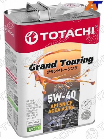 4 499 р. Масло моторное синтетическое TOTACHI Grand Touring 5W-40 SNCF, A3B4 4л TOTACHI 11904  с доставкой в г. Керчь. Увеличить фотографию 2