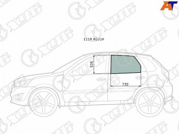 2 569 р. Стекло боковое опускное (Сзади Слева Цвет зеленый) Datsun mi-Do 14-21  on-DO 14-19  LADA Granta XYG 1118 RD/LH  с доставкой в г. Керчь. Увеличить фотографию 1