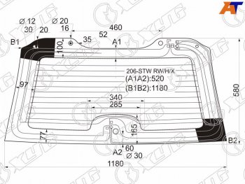 7 999 р. Стекло заднее (Цвет зеленый Обогрев) Peugeot 206 98-09 XYG 206-STW RW/H/X  с доставкой в г. Керчь. Увеличить фотографию 1