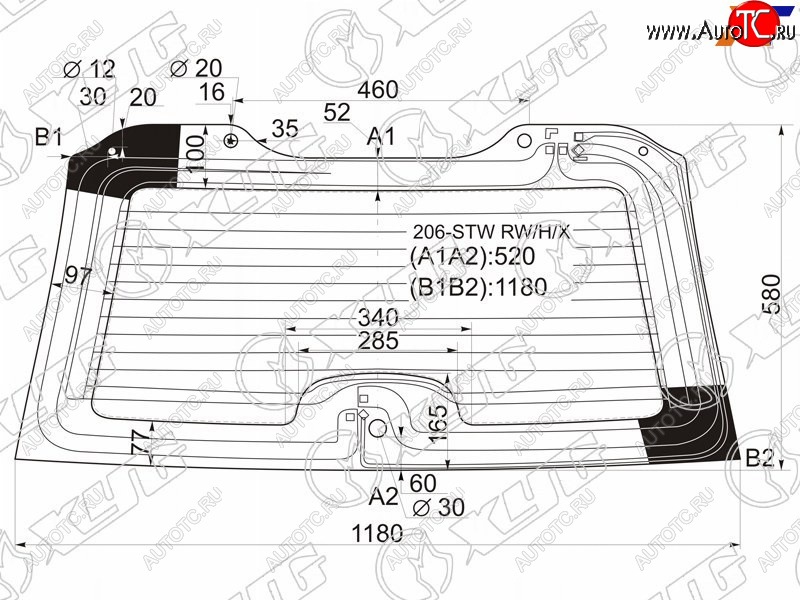7 999 р. Стекло заднее (Цвет зеленый Обогрев) Peugeot 206 98-09 XYG 206-STW RW/H/X  с доставкой в г. Керчь