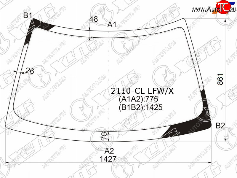 4 899 р. Стекло лобовое LADA 2110 95-14  2111 97-14  2112 99-09  Priora 07-18 XYG 2110-CL LFW/X  с доставкой в г. Керчь