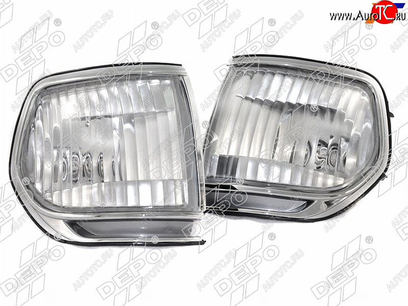 3 299 р. Передние габаритные фонари (комплект, хрусталь) DEPO Toyota Land Cruiser 80 (1989-1997)  с доставкой в г. Керчь