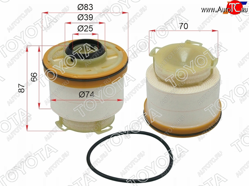 3 599 р. Фильтр топливный TOYOTA HILUX 1KDFTV 12-15FORTUNER 12-15MITSUBISHI L200 4N15 15- TOYOTA 23390-0L050  с доставкой в г. Керчь