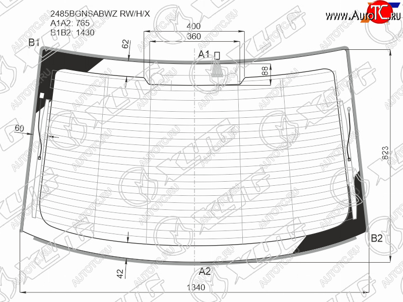 13 999 р. Стекло заднее (Цвет зеленый Обогрев Антенна Молдинг) BMW 5-Series 16-  M5 17- XYG 2485BGNSABWZ RW/H/X  с доставкой в г. Керчь