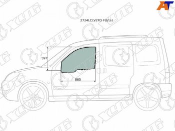 Стекло боковое опускное (Спереди Слева Цвет зеленый) Citroen Berlingo 96-12  Peugeot Partner 96-1 XYG 2724LCLV2FD FD/LH