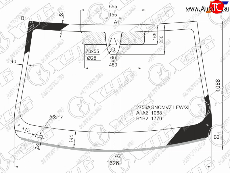 11 299 р. Стекло лобовое (Камера Датчик дождя Молдинг) Citroen Jumpy 16-  Spacetourer 16-  Opel Zafira Lif XYG 2756AGNCMVZ LFW/X  с доставкой в г. Керчь