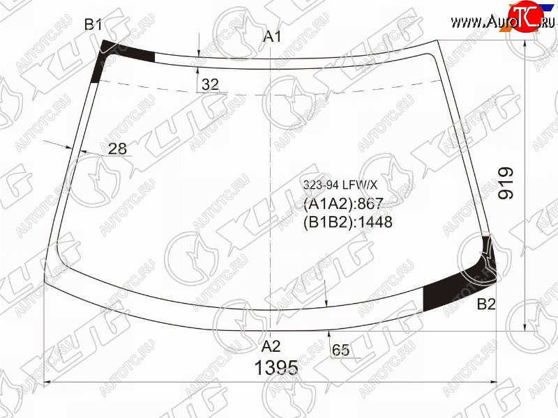 7 299 р. Стекло лобовое Mazda 323 94-00  Lantis 93-97 XYG 323-94 LFW/X  с доставкой в г. Керчь