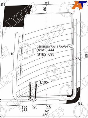 5 399 р. Стекло заднее (Цвет зеленый Обогрев) Fiat Doblo 01-16 XYG 3354BGSVRW1J RW/RH/H/X  с доставкой в г. Керчь. Увеличить фотографию 1