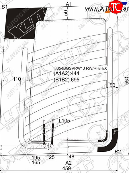 5 399 р. Стекло заднее (Цвет зеленый Обогрев) Fiat Doblo 01-16 XYG 3354BGSVRW1J RW/RH/H/X  с доставкой в г. Керчь