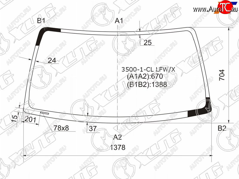 3 999 р. Стекло лобовое Toyota Hilux Pick Up 97-04  4Runner 95-02  Hilux Surf 95-02 XYG 3500-1-CL LFW/X  с доставкой в г. Керчь