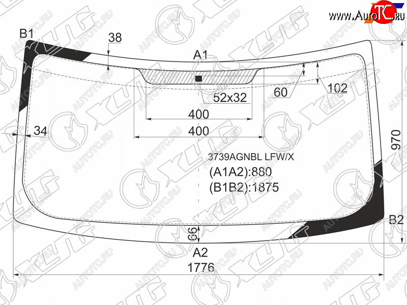 6 899 р. Стекло лобовое Ford Transit 00-14 XYG 3739AGNBL LFW/X  с доставкой в г. Керчь