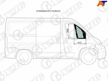 1 999 р. Стекло форточки (Спереди Справа Цвет зеленый) Peugeot Boxer 06-  Citroen Jumper 06-  Fiat Ducato XYG 3750RGSV3FV FV/RH/X  с доставкой в г. Керчь. Увеличить фотографию 1