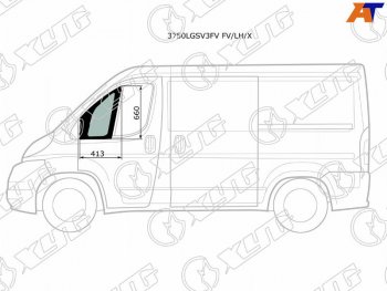 1 969 р. Стекло форточки (Спереди Слева Цвет зеленый) Peugeot Boxer 06-  Citroen Jumper 06-  Fiat Ducato XYG 3750LGSV3FV FV/LH/X  с доставкой в г. Керчь. Увеличить фотографию 1