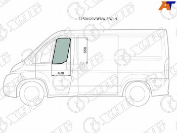 2 789 р. Стекло боковое опускное (Спереди Слева Цвет зеленый) Peugeot Boxer 06-  Citroen Jumper 06-  Fiat XYG 3750LGSV3FDW FD/LH  с доставкой в г. Керчь. Увеличить фотографию 1