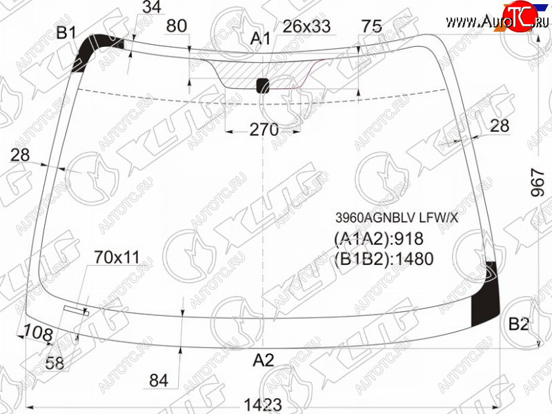 6 299 р. Стекло лобовое Honda Accord 97-03 XYG 3960AGNBLV LFW/X  с доставкой в г. Керчь