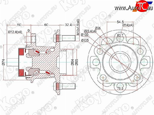 10 899 р. Ступичный узел задн. TOYOTA VITZ KSP90,NCP9#,SCP90RACTIS NCP10#,SCP100BELTA #SP92 05- (с ABS) KOYO 3DACF026F-24HS  с доставкой в г. Керчь