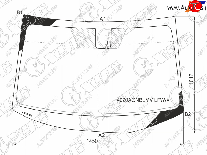 7 399 р. Стекло лобовое (Датчик дождя) XYG Honda Accord 9 CR седан дорестайлинг (2013-2016)  с доставкой в г. Керчь