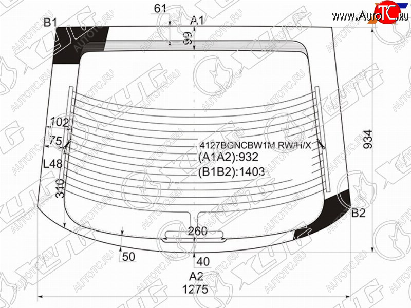 13 749 р. Стекло заднее с обогревом HYUNDAI COUPETIBURONTUSCANI 02-09                                        XYG 4127BGNCBW1M RW/H/X  с доставкой в г. Керчь
