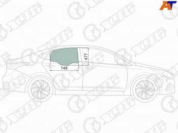 2 699 р. Стекло боковое опускное (Сзади Справа Цвет зеленый Крепления) Hyundai Solaris 17-20  Accent 17-2 XYG 4168RGNS4RD RD/RH  с доставкой в г. Керчь. Увеличить фотографию 1