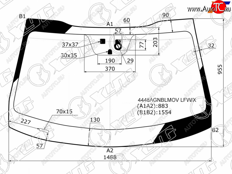 6 599 р. Стекло лобовое (Датчик дождя Место под датчик запотевания) Kia Optima 16-21 XYG 4448AGNBLMOV LFW/X  с доставкой в г. Керчь