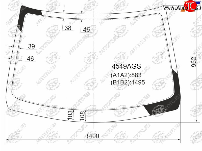 5 999 р. Стекло лобовое LADA Kalina 04-13  Kalina Sport 08-14 BOR 4549AGS  с доставкой в г. Керчь