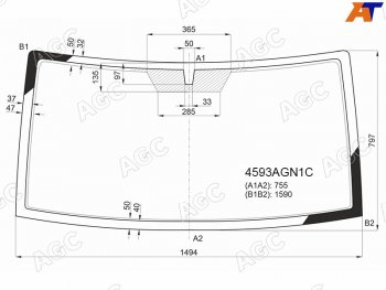 7 499 р. Стекло лобовое УАЗ Патриот 14-  Патриот Пикап 14- AGC 4593AGN1C  с доставкой в г. Керчь. Увеличить фотографию 1