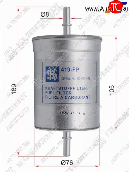 779 р. Фильтр топливный VOLKSWAGEN MULTIVANTARNSPORTER T5 04-09AUDI A3 00-VOLKSWAGEN GOLF 02-05          KOLBENSCHMIDT 50013419  с доставкой в г. Керчь
