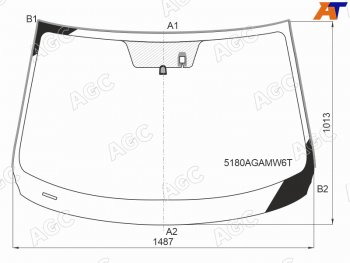 13 799 р. Стекло лобовое (Датчик дождя Молдинг) Mazda 6 17- AGC 5180AGAMW6T  с доставкой в г. Керчь. Увеличить фотографию 1