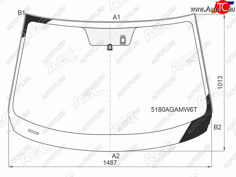 13 799 р. Стекло лобовое (Датчик дождя Молдинг) Mazda 6 17- AGC 5180AGAMW6T  с доставкой в г. Керчь