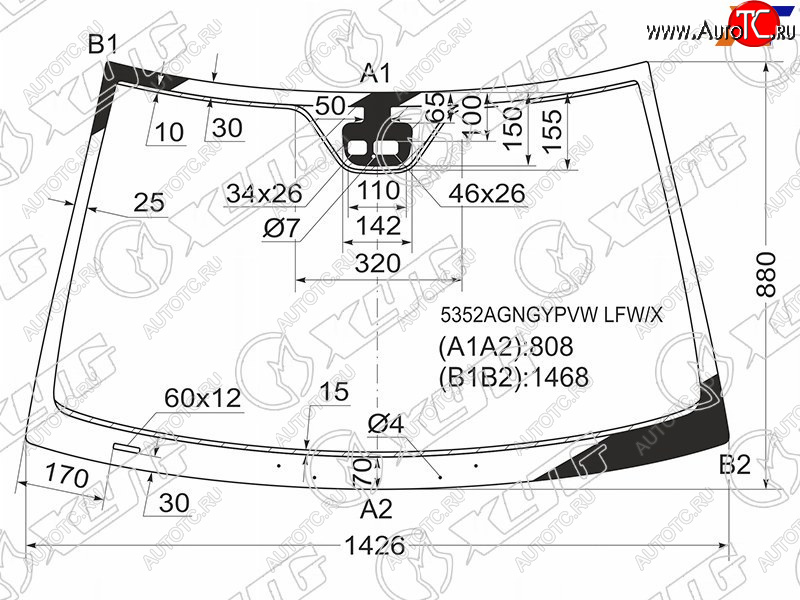 7 999 р. Стекло лобовое (Датчик дождя Раздельный датчик дождя 2D CPE) Mercedes-Benz C-Class 00-08 XYG 5352AGNGYPVW LFW/X  с доставкой в г. Керчь