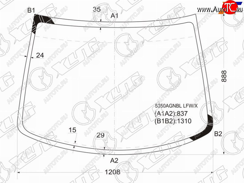 4 649 р. Стекло лобовое Smart Fortwo 98-07 XYG 5350AGNBL LFW/X  с доставкой в г. Керчь