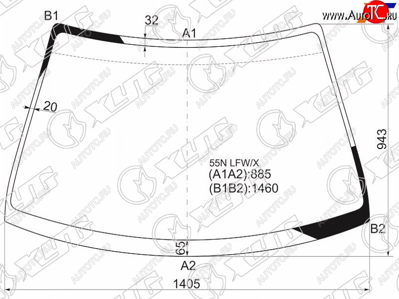 5 899 р. Стекло лобовое Subaru Impreza 92-00  Impreza WRX 92-00  Impreza WRX STI 94-00 XYG 55N LFW/X  с доставкой в г. Керчь