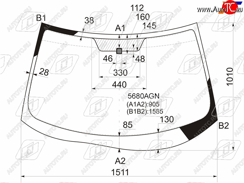 6 199 р. Стекло лобовое Mitsubishi Outlander 05-12  Citroen C-Crosser 07-12  Peugeot 4007 07-14 FUYAO 5680AGN  с доставкой в г. Керчь
