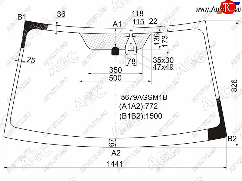 9 849 р. Стекло лобовое + дд MITSUBISHI L200 06-15 PAJEROMONTERO SPORT 08-15                                AGC 5679AGSM1B  с доставкой в г. Керчь