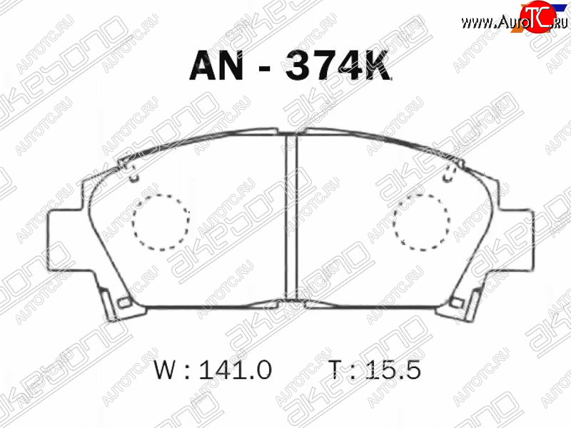 2 559 р. Колодки тормозные AKEBONO (передние) Toyota Avensis T220 седан рестайлинг (2000-2003)  с доставкой в г. Керчь