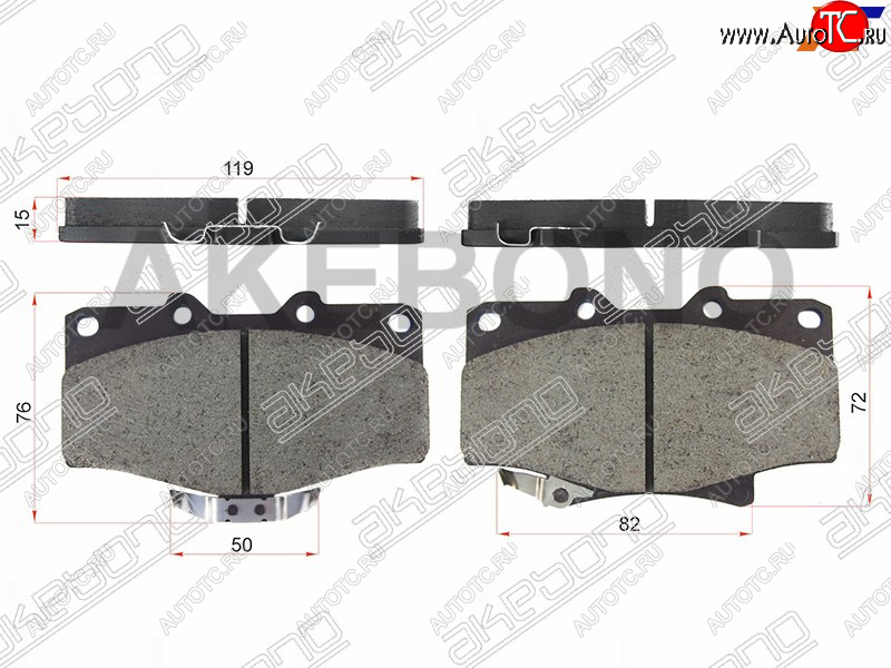 1 499 р. Колодки тормозные AKEBONO (передние) Toyota Land Cruiser 80 (1989-1997)  с доставкой в г. Керчь