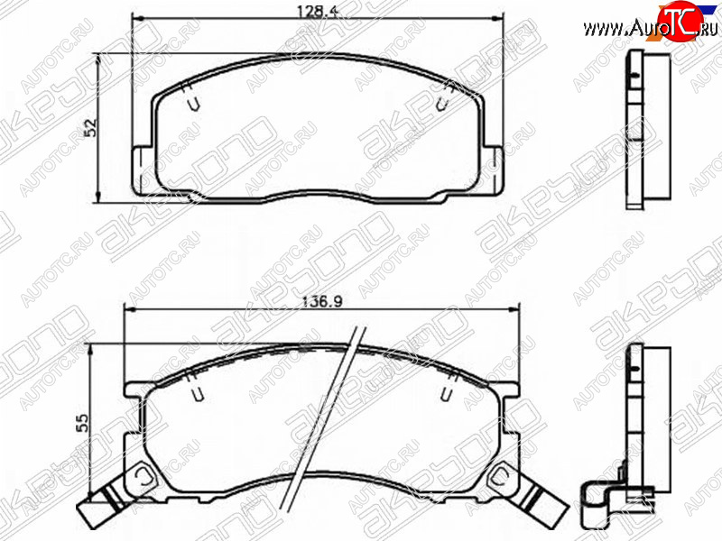 2 279 р. Колодки тормозные AKEBONO (передние) Toyota Estima Emina XR10, XR20 минивэн дорестайлинг (1992-1994)  с доставкой в г. Керчь