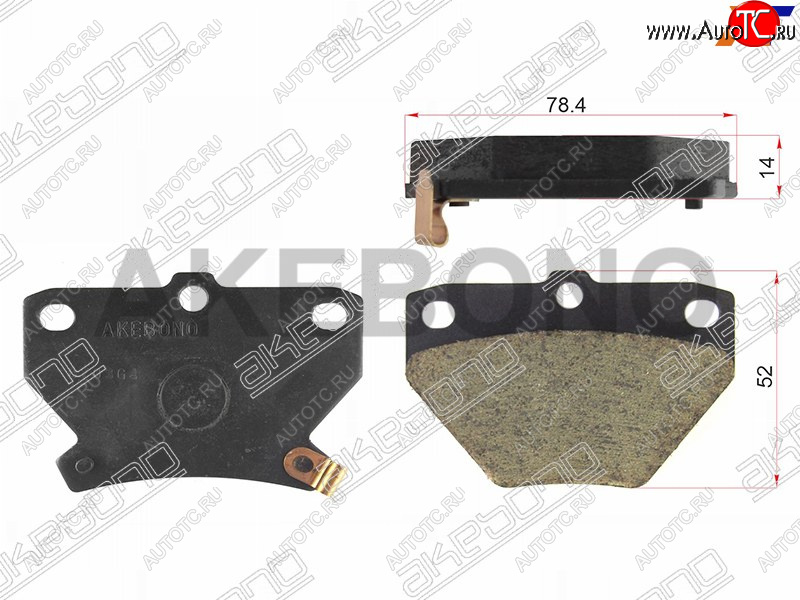 1 529 р. Колодки тормозные AKEBONO (задние) Toyota Corolla E120 седан дорестайлинг (2000-2004)  с доставкой в г. Керчь