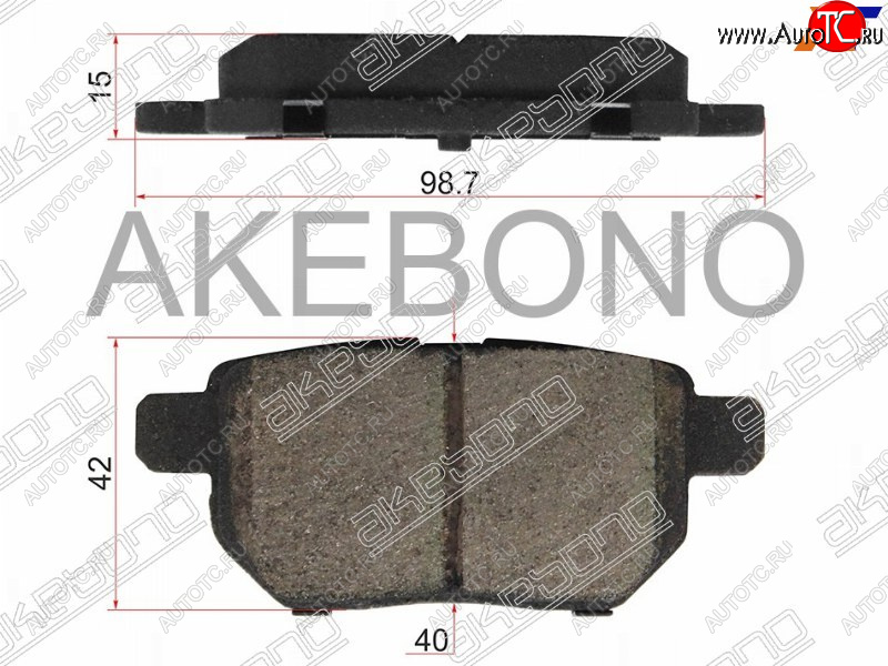 1 699 р. Колодки тормозные AKEBONO (задние)  Toyota Corolla  E140 (2007-2013) седан дорестайлинг, седан рестайлинг  с доставкой в г. Керчь