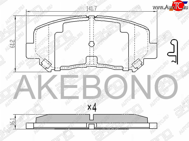 3 099 р. Колодки тормозные AKEBONO (передние) Mazda CX-5 KE рестайлинг (2015-2017)  с доставкой в г. Керчь