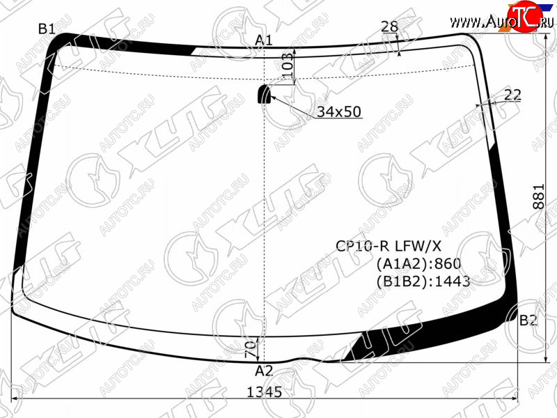 5 599 р. Стекло лобовое Toyota Funcargo 99-05  Yaris Verso 99-06 XYG CP10-R LFW/X  с доставкой в г. Керчь