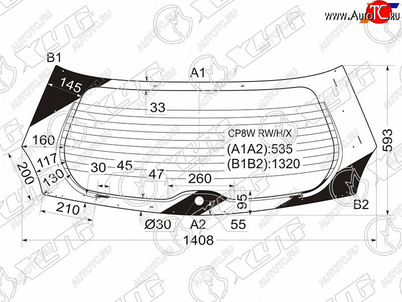 7 999 р. Стекло заднее (Цвет зеленый Обогрев) Mazda Premacy 99-05 XYG CP8W RW/H/X  с доставкой в г. Керчь